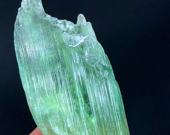 Natural Green Hiddenite Kunzite Crystal Specimen, Afghanistan Mineral (103 Gram)