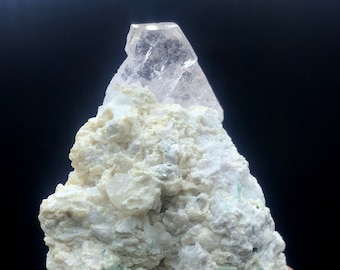 Rosafarbener Morgnait mit grünem Turmalinbündel, Mineralprobe, roher Morganit, Morganit aus Afghanistan-73 Gm