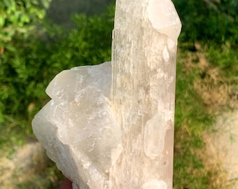 Natural Kunzite Crystal On Quartz, Kunzite Specimen From Afghanistan - 448 Gram