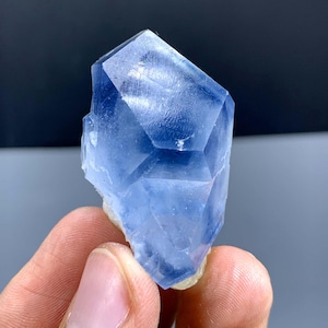 Blue Celestine Crystal with Calcite from Afghanistan - 38 Gram