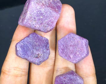 Zestaw kryształów rubinowych Record Keeper: naturalne surowe kamienie rubinowe, Madagaskar