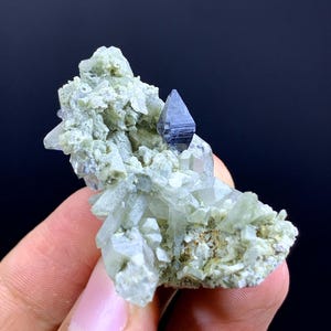 Rare Anatase Crsytals On Chlorine Quartz From Pakistan - 18 Gram