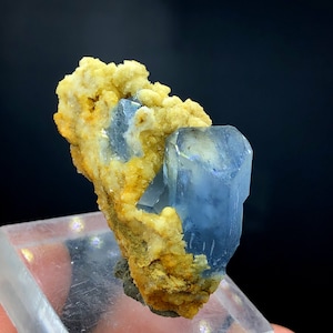 Blue Celestine Crystal With Calcite, Natural Celestine, Terminated Celestine Cluster, Mineral Specimen From Baghdis, Afghanistan - 89.20 Cts