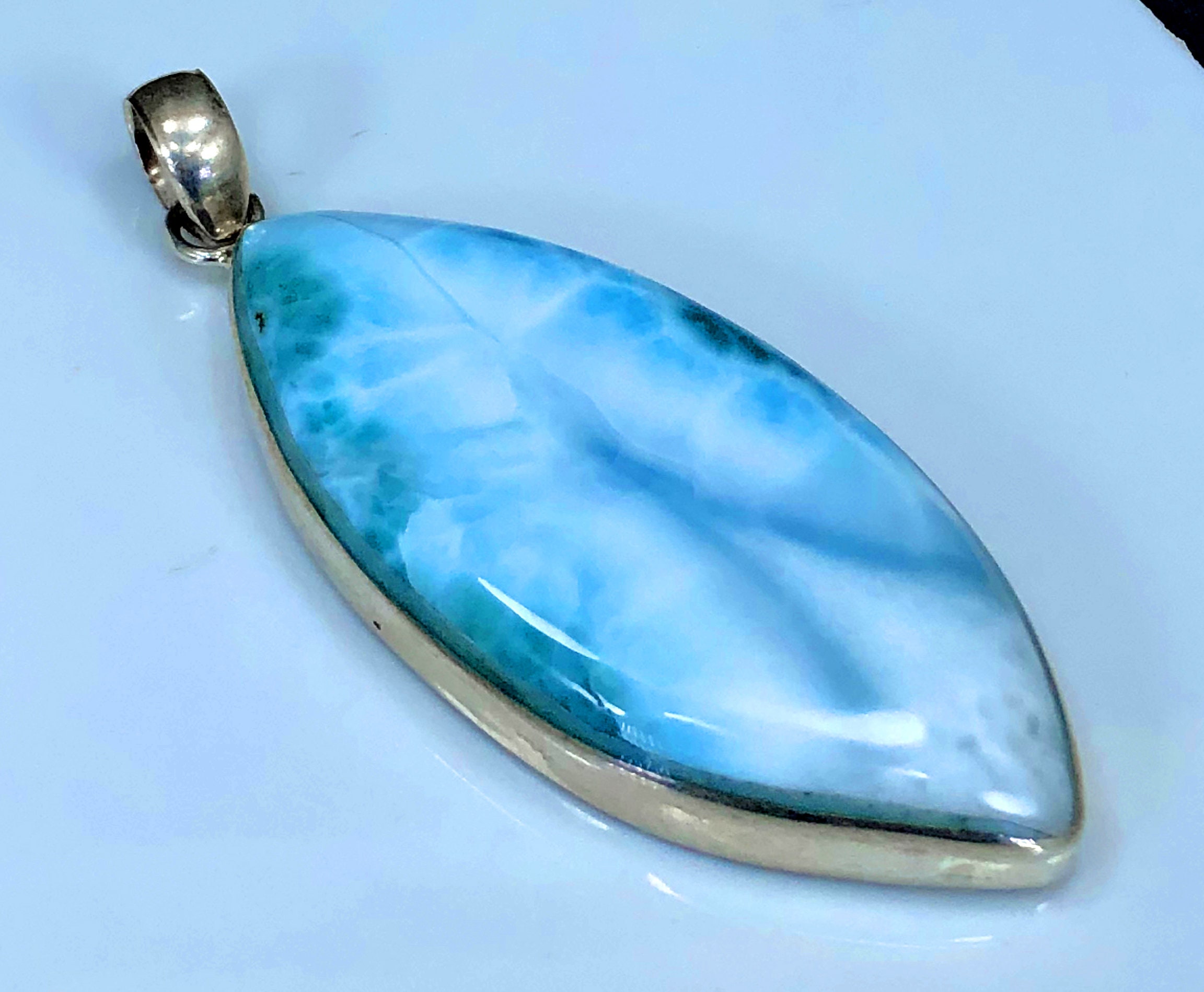 Larimar Pendant Larimar Jewellery Blue Larimar Jewelry Etsy