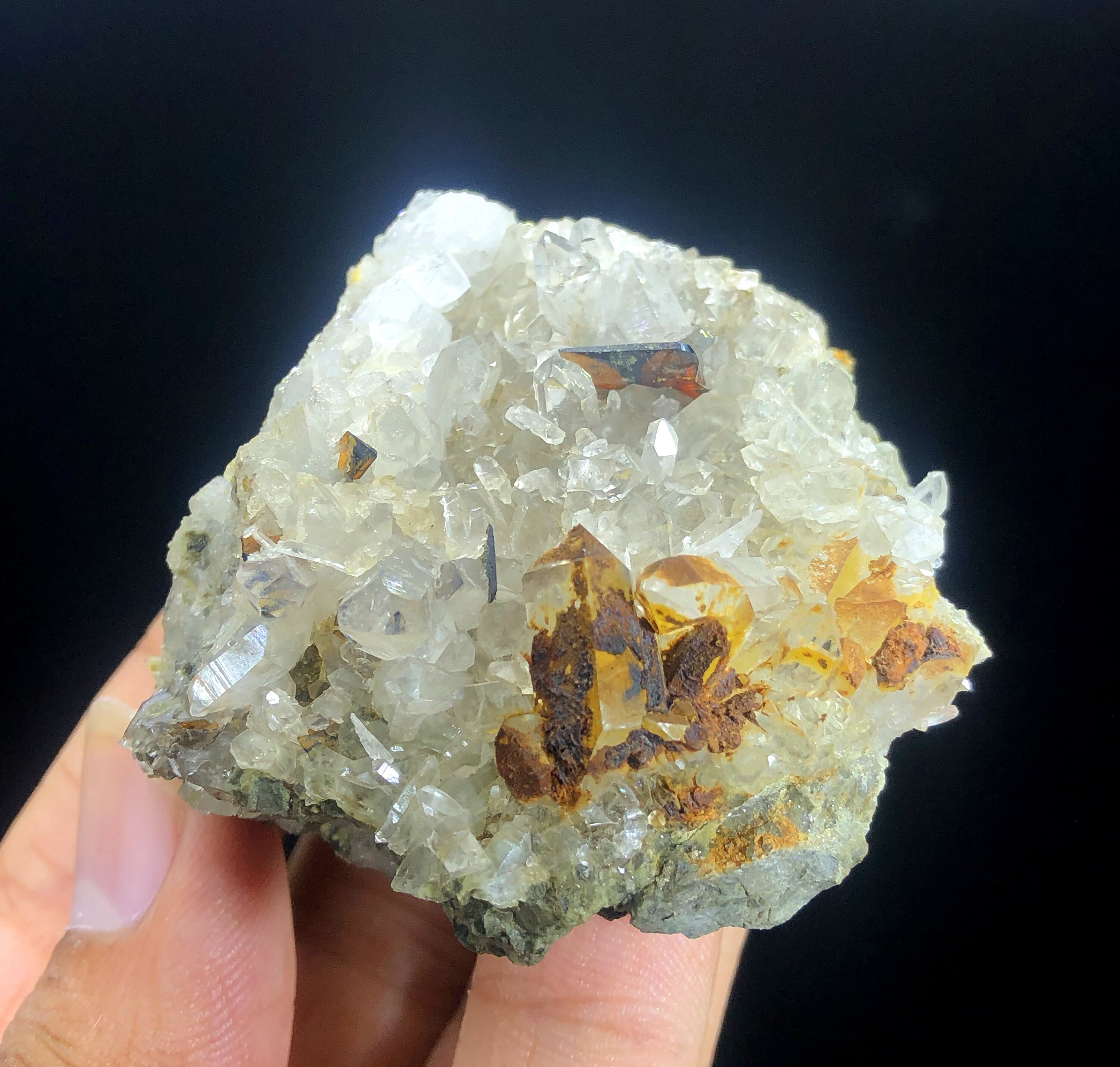 Rare Red Brookite on Quartz Crystal, Pakistan Minerals Specimen (95 Gm ...