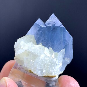 Blue Celestine Crystal with Calcite from Afghanistan - 39 Gram