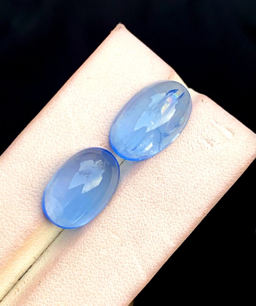 Natural Aquamarine Cabochon Pair 13.75 cts 161005 mm | Etsy