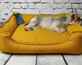 yellow dog bed