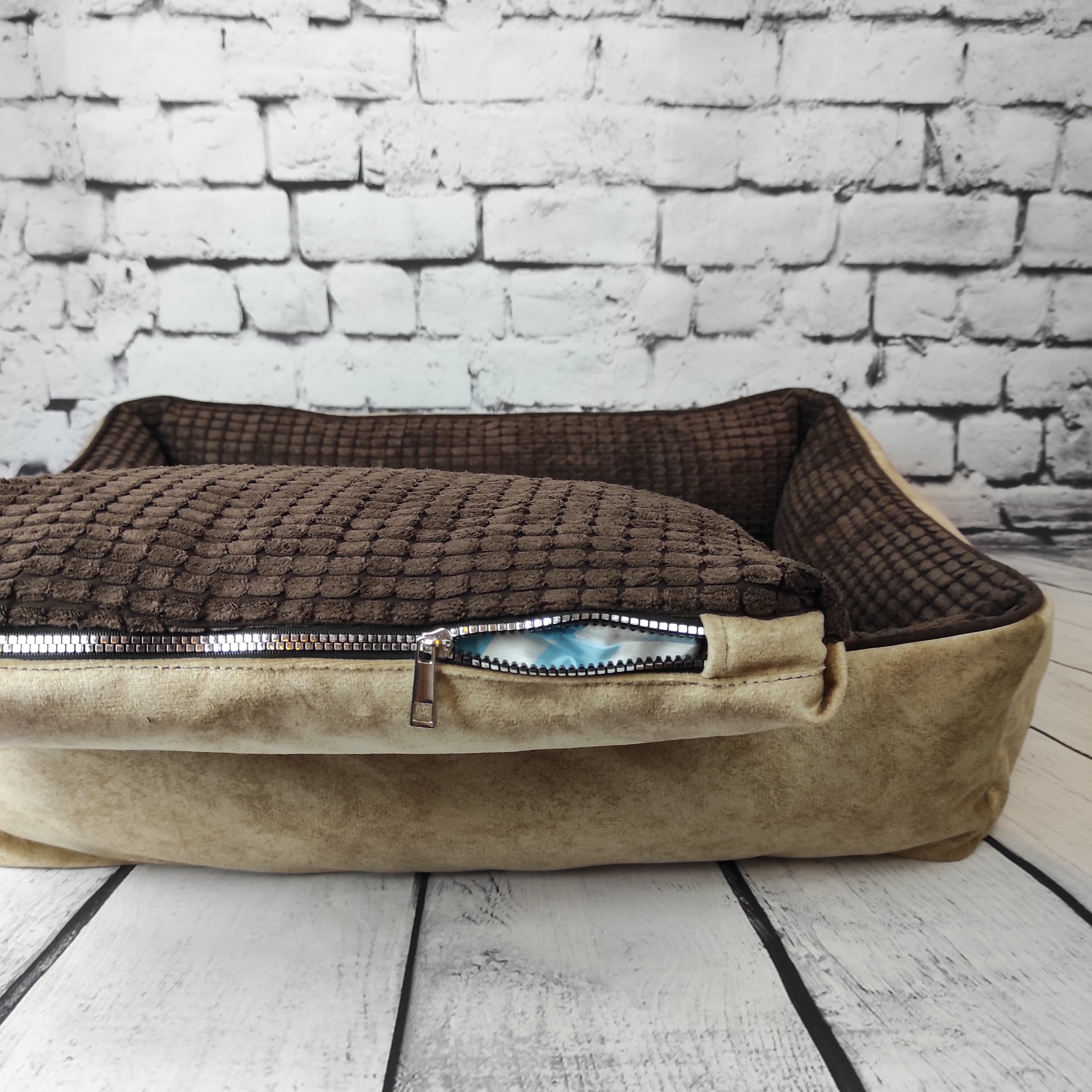 SALE Brown Dog beds with soft washable cover cat bed Etsy
