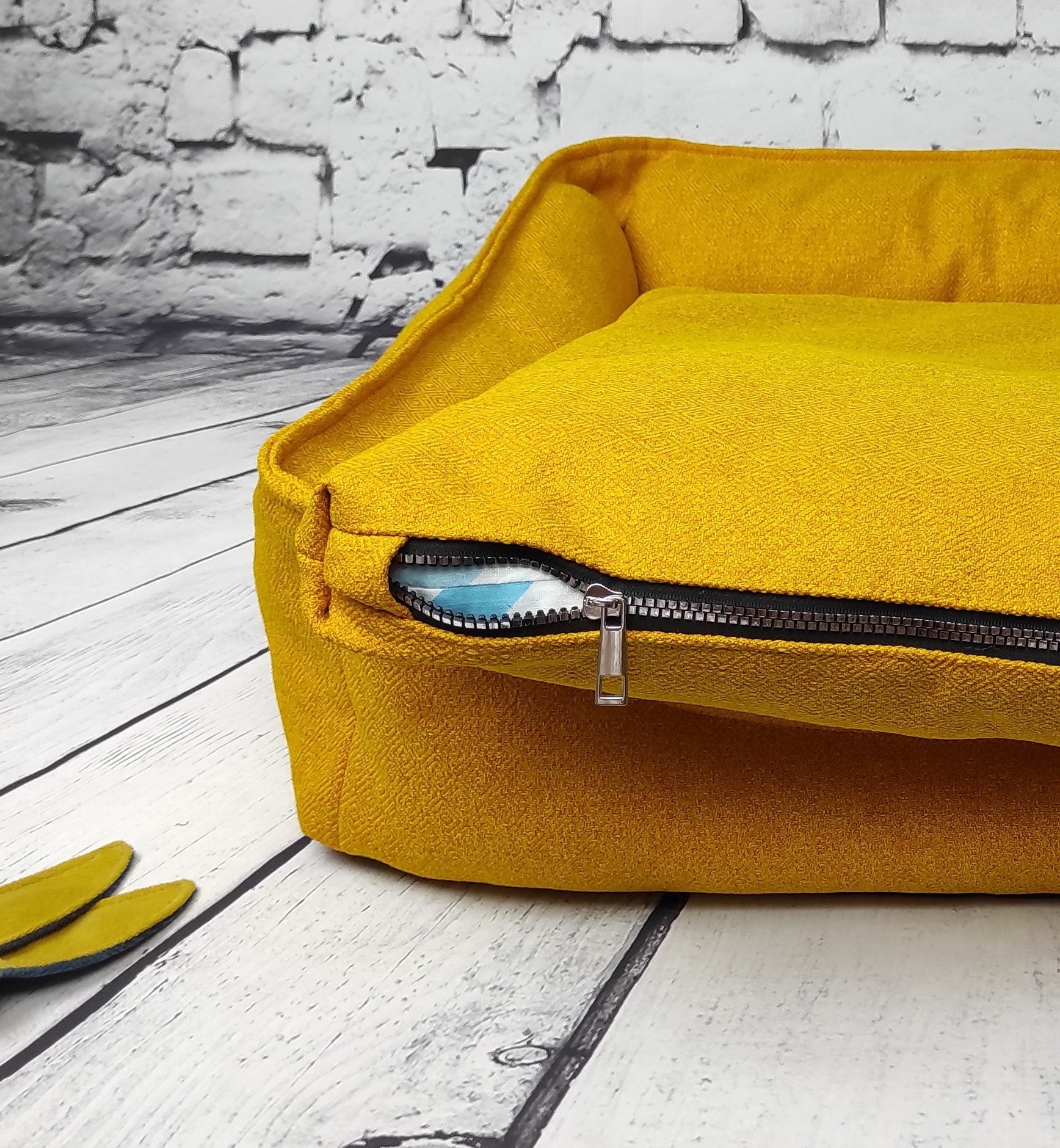 Yellow Dog bed with removable cover bright dog nest sunshine Etsy