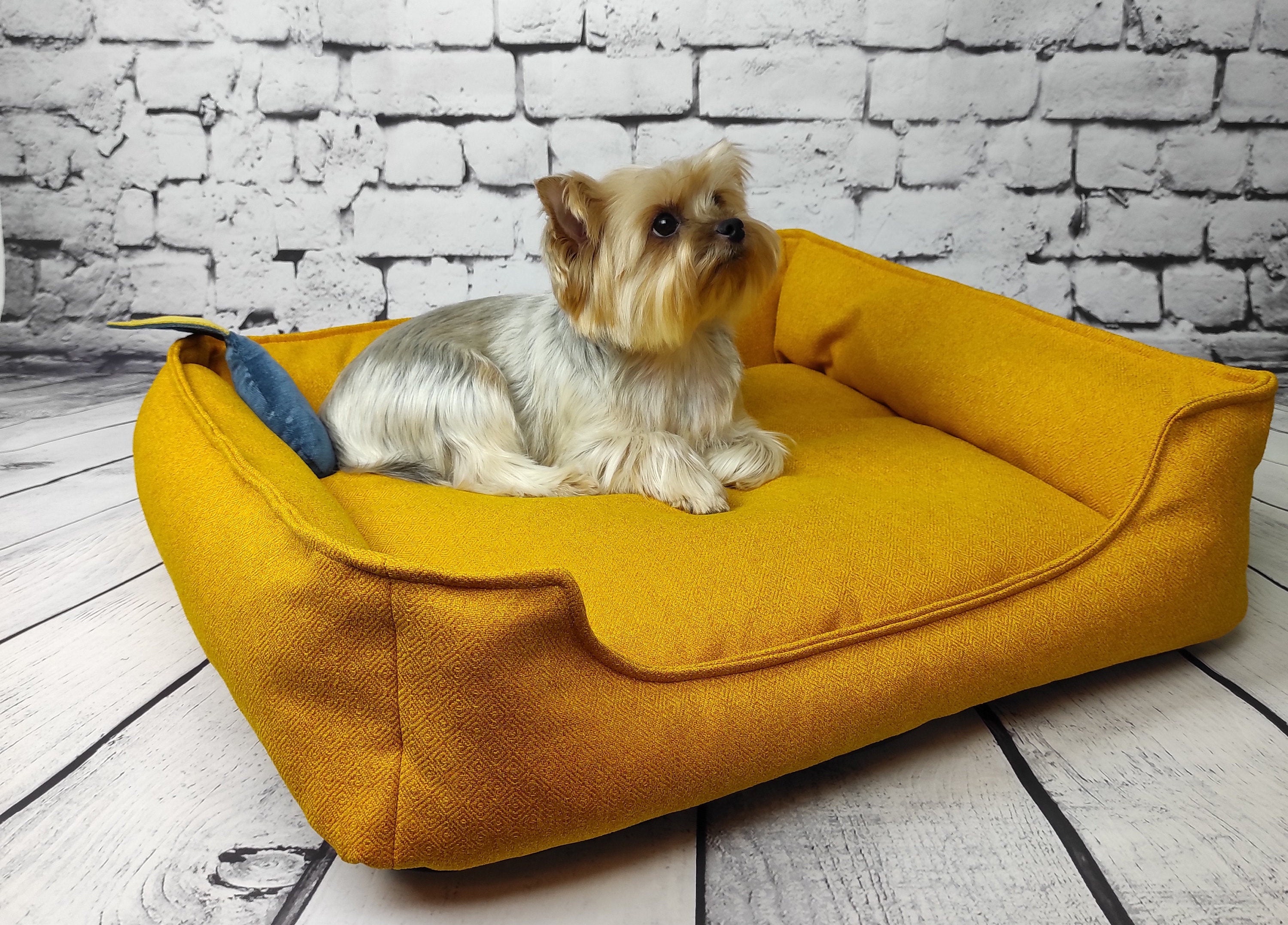 Yellow Dog bed with removable cover bright dog nest sunshine Etsy