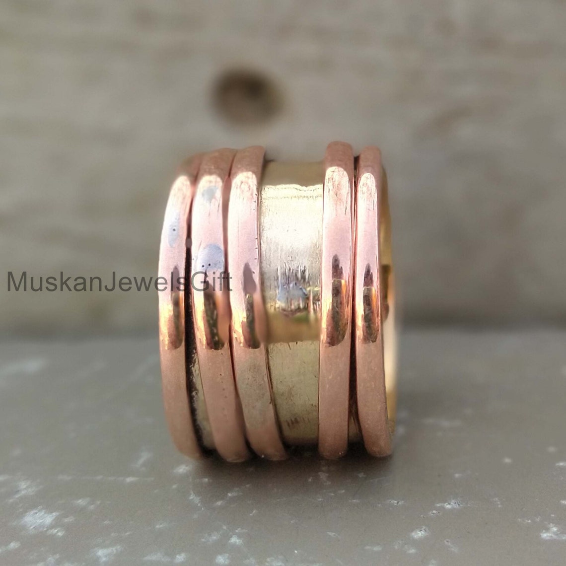 Pure Cooper Ring Solid Copper Spinner RingMeditation Etsy