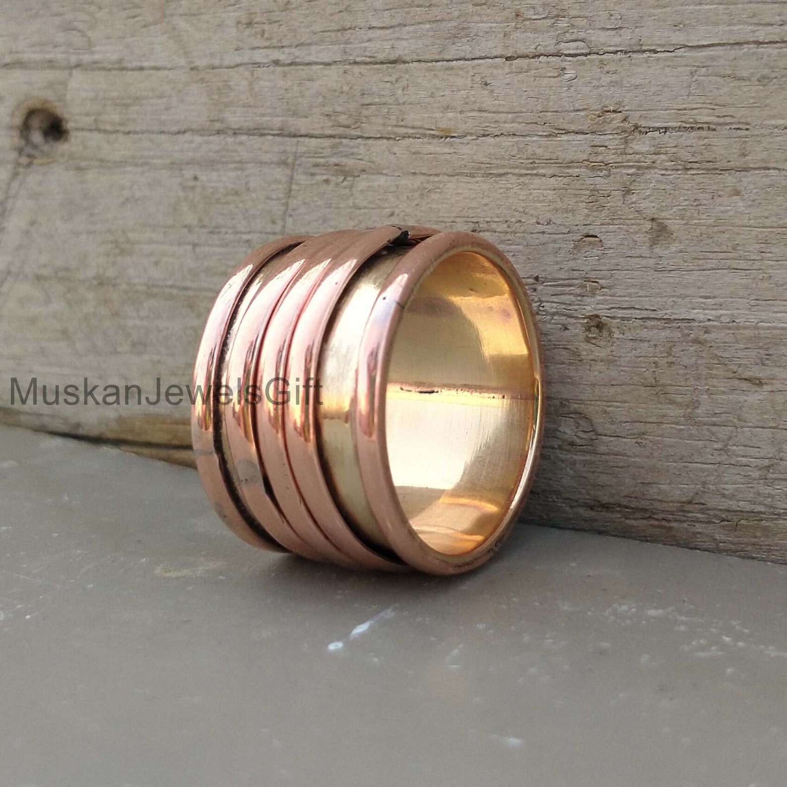 Pure Cooper Ring Solid Copper Spinner RingMeditation Etsy