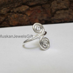 Silver Spiral Ring, 925 Sterling Silver Ring, Adjustable Ring, Thumb Ring, Dainty Rings For Women, Boho Jewelry, Popular Ring, Gift For Ring