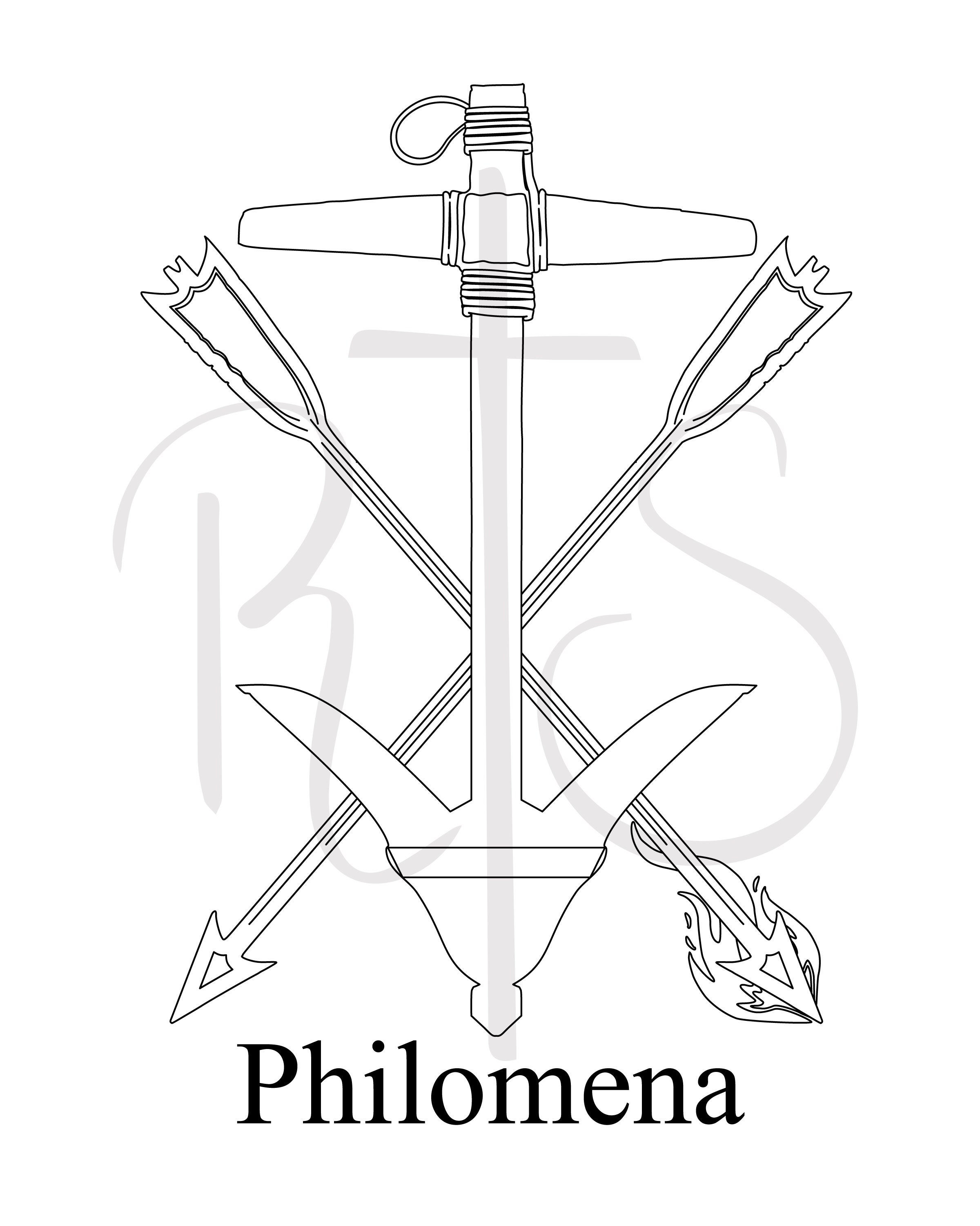 St. Philomena Saint Symbol PNG/PDF Etsy New Zealand
