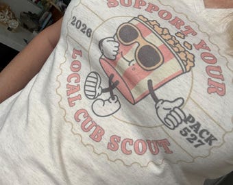 Support your local Cub Scout Shirt. Cute Mom Popcorn Shirt! Canvas Tote Bag!