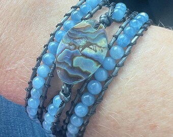 Abalone and Chalcedony bracelet
