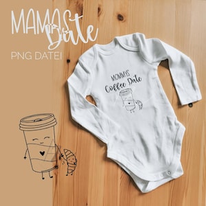 File plotter immagine da stiro Io e mamma - body neonato - regalo neonato - appuntamento al caffè della mamma - appuntamento al caffè - cornetto
