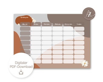 digitaler Stundenplan zum Ausdrucken "Sommerbrise"