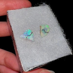 Ethiopian Opal Stud Earrings; Natural Rough Opal Earrings; October Birthstone Earring; Raw Opal Jewelry