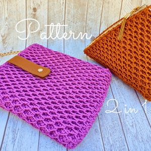 Häkeltasche Muster 2 in 1: Umhängetasche+Clutch Muster Dreieckstasche Pyramidentasche Crossbody-tasche Handtasche gehäkeltes Taschenmuster