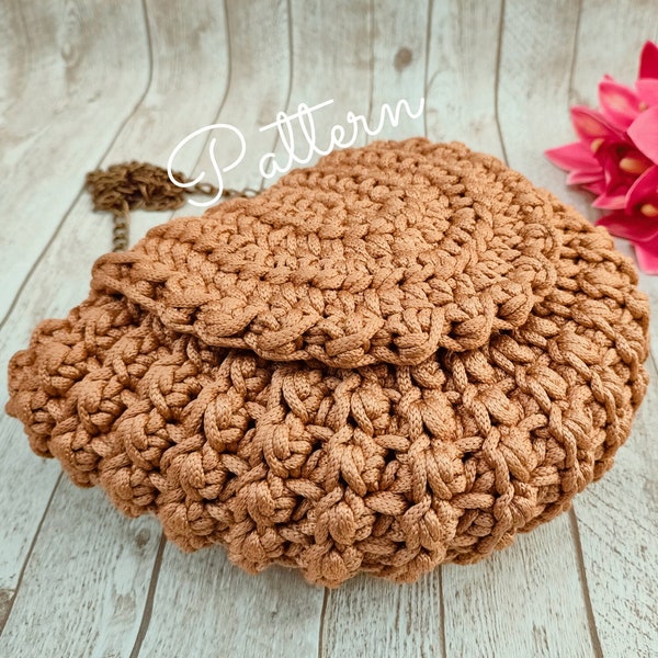 Crochet Purse Pattern Crochet Bag Pattern Half Moon Bag Crossbody Bag Crochet Bag Tutorial Small Round Bag Handbag Pattern