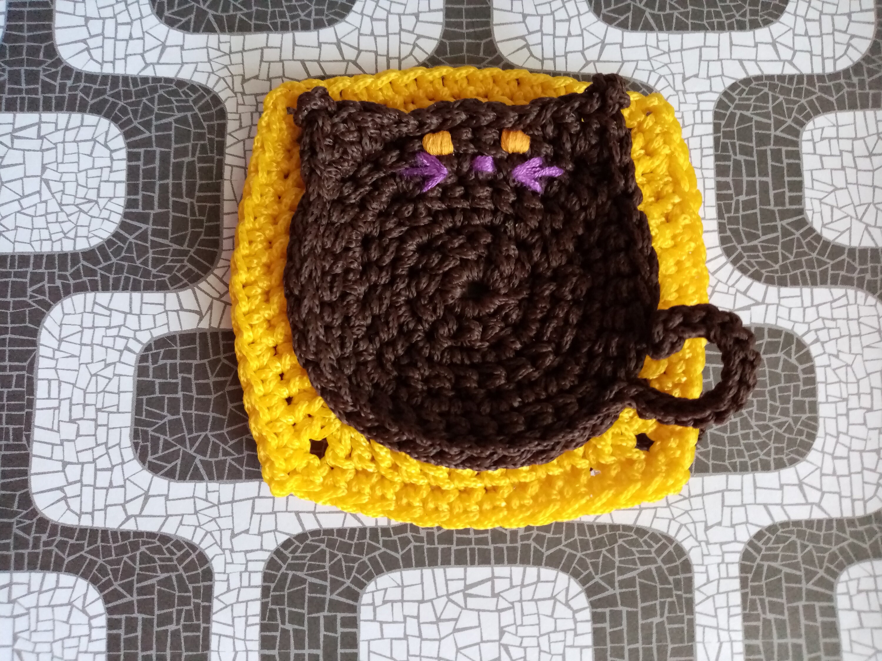 CROCHET PATTERN Set of 2 cat granny squares Granny square Etsy