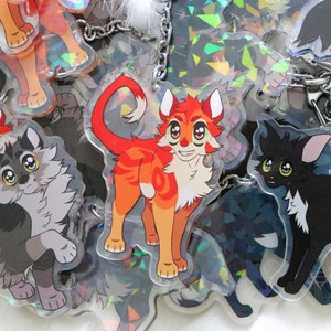 Warriors Cats Double Sided 2 Inch Acrylic Keychains or 65cm 