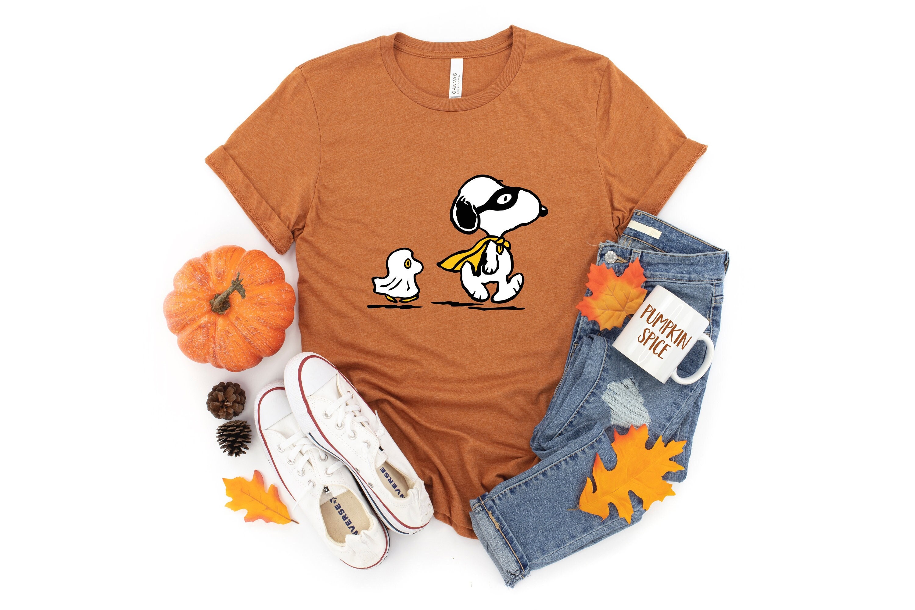 Snoopy Woodstock Halloween Costume Tshirt Peanuts Gang Fall Etsy