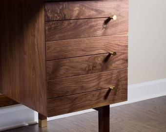 Solid Walnut Mid Century Modern Desk | Writing desk | Office Desk