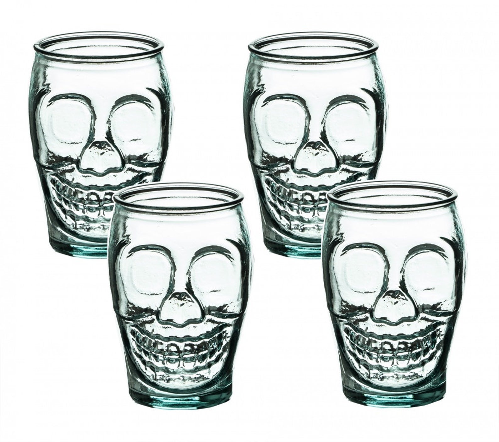4 drinking glasses skull design 450 ml made of recycled glass Etsy
