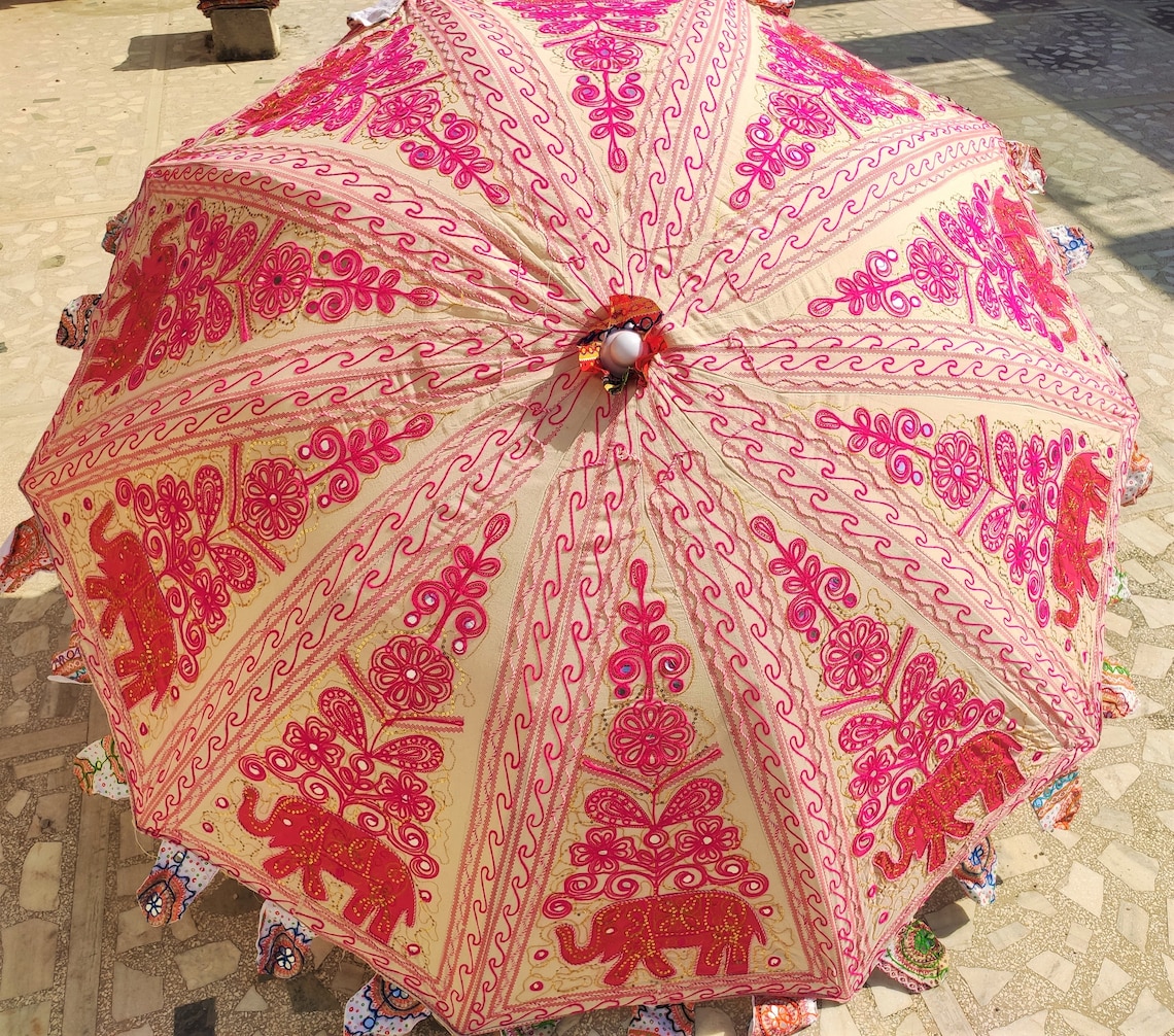 Vintage Garden Decorative Large Umbrella Sun Shade Cotton Etsy