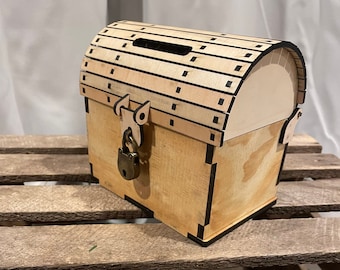 Treasure Chest Piggy Bank Laser Cut Files