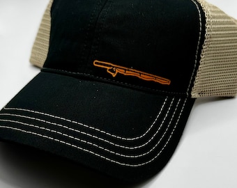 Fishing Pole Mesh Back Leather Patch Trucker Hat | Fishing Season Apparel | Richardson Garment Washed Hats