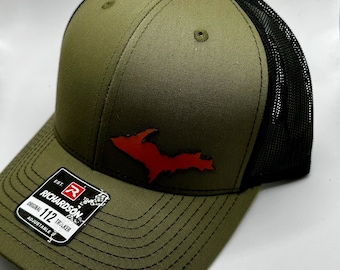 Michigan Upper Peninsula Leather Patch Richardson Trucker Hat