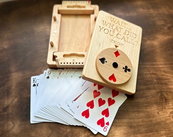 Caja de Euchre de Arce: El kit completo para jugar al Euchre / Juegos de camping / Juegos de cartas de viaje