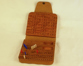 Juego de dados de béisbol de madera hecho a mano / Juego de mesa de viaje personalizado / Regalo personalizado para el Día del Padre