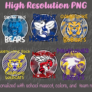 CUSTOM Sublimation PNG / School Mascot / Sublimation Design Download / PNG / School Spirit Design