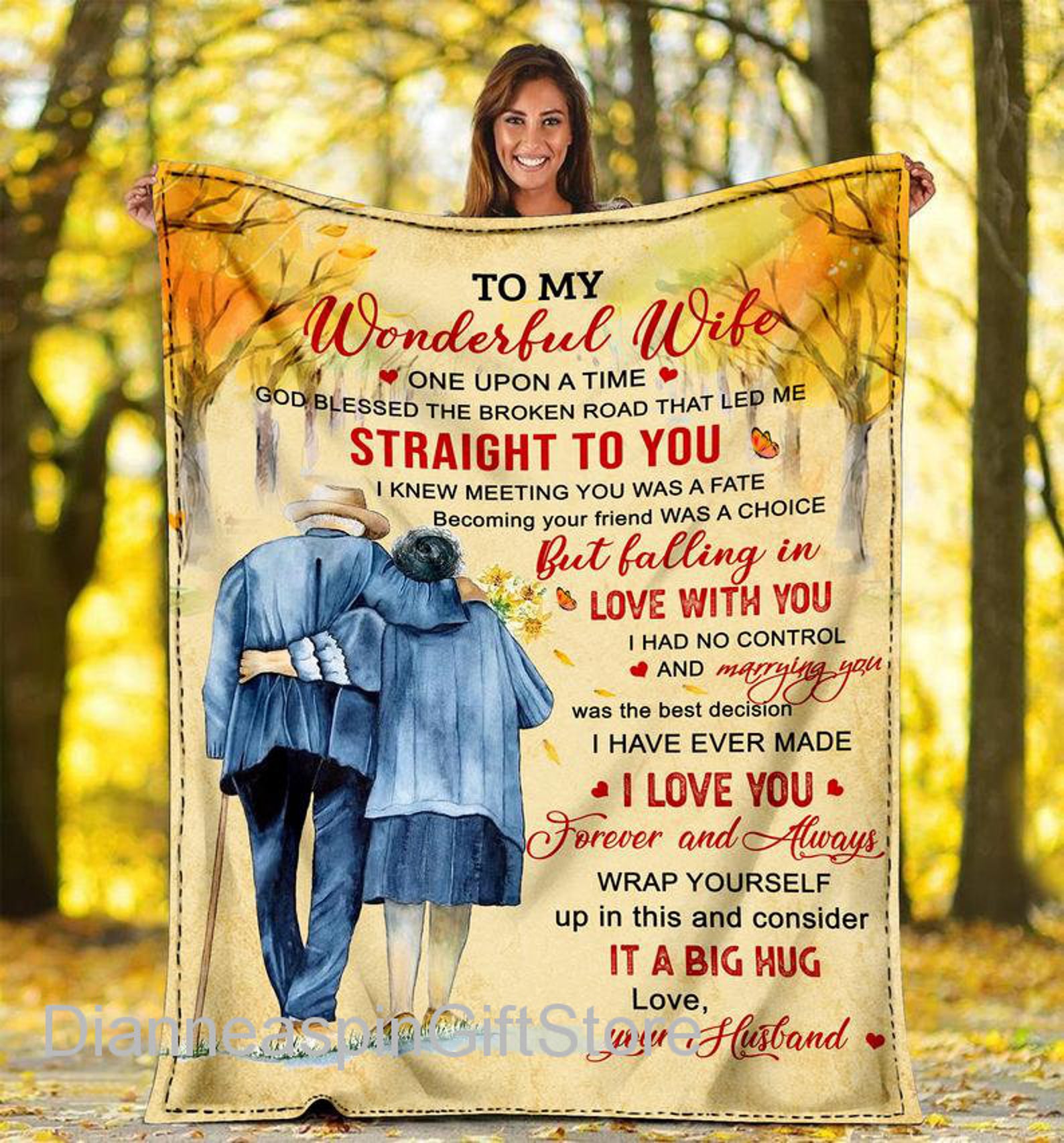 Customized To My Wonderful Wife Blanket Falling In Love With Etsy