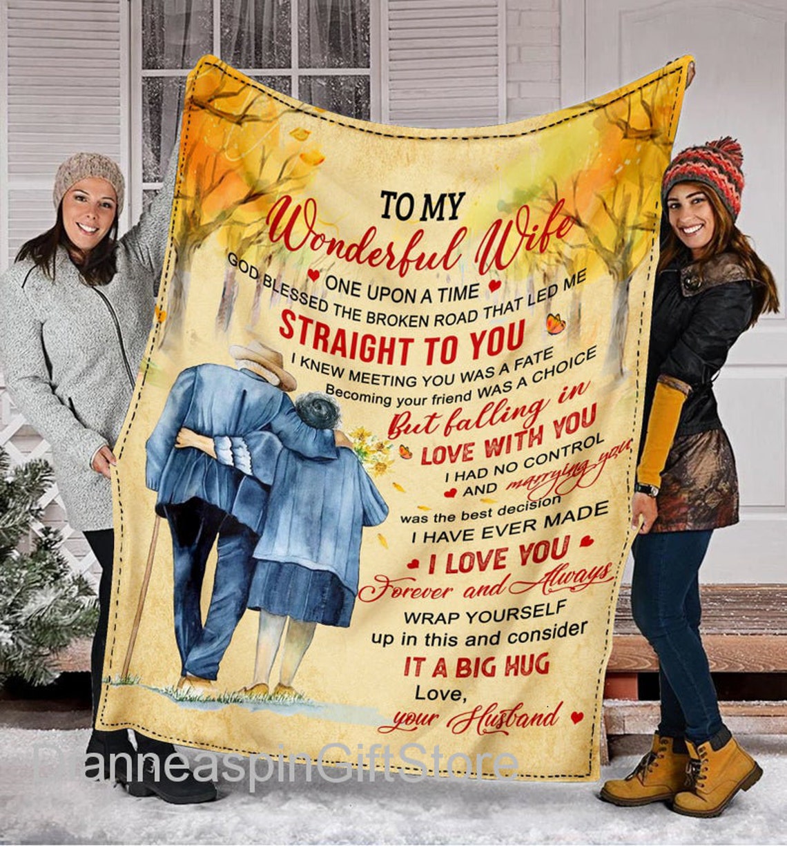 Customized To My Wonderful Wife Blanket Falling In Love With Etsy