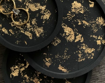 2 x Black & Gold Handmade Terrazzo Coasters / Home Style / Decor / Perfect Gift