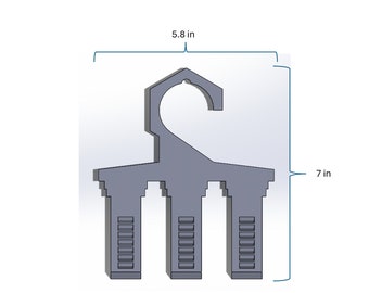 Ratcheting Belt (Hole-less Belt) Hanger for Multiple Belts, STL File Download for 3D Printing (3-Belt Size download)