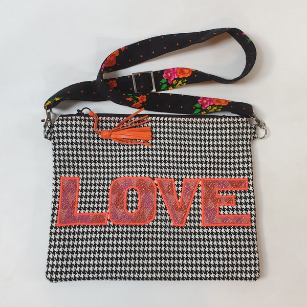 Crossbodybag 'LOVE' pepita