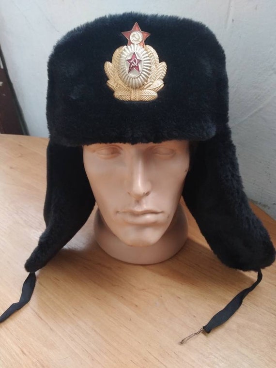 Soviet Hat Officer Vintage Ushanka USSR 