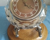 Vintage Soviet quot Crystal quot Mantel Clock - Large Deck Clock - Table Clock - Art Deco Clock - Mechanical Shelf Clock - Home Decor Birthday Gift