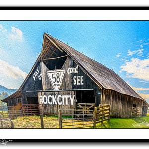 See Rock City Barn Print, Painted Barn Picture, Old Barn Photograph, Color Print Picture Art, Rural Tennessee, Backroads Advertising Barn