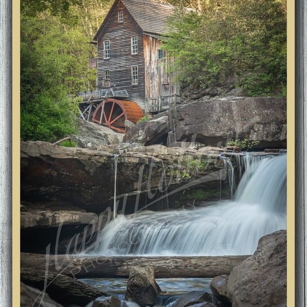 Glades Creek Grist Mill Photograph, Water Wheel, Babcock State Park, Color Print, West Virginia Picture, Old Mill Picture, Canvas Wall Art