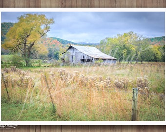 Old Barn Print, East Tennessee Picture, Autumn Fall Color Print, Fine Art Barn Photography, Farmhouse Wall Decor, Rural Decor, Farm Photo