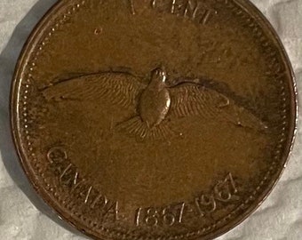 1967 one cent clipped Canadian Penny rare collection