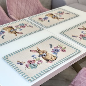 Påskservett, påsktextil, påskkorgöverdrag, bordslinne, bordsservett, hemtextil, påskdekoration, bordsunderlägg